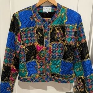 Women's Jackets size 12 multi color boho vintage patchwork maximalist glam D